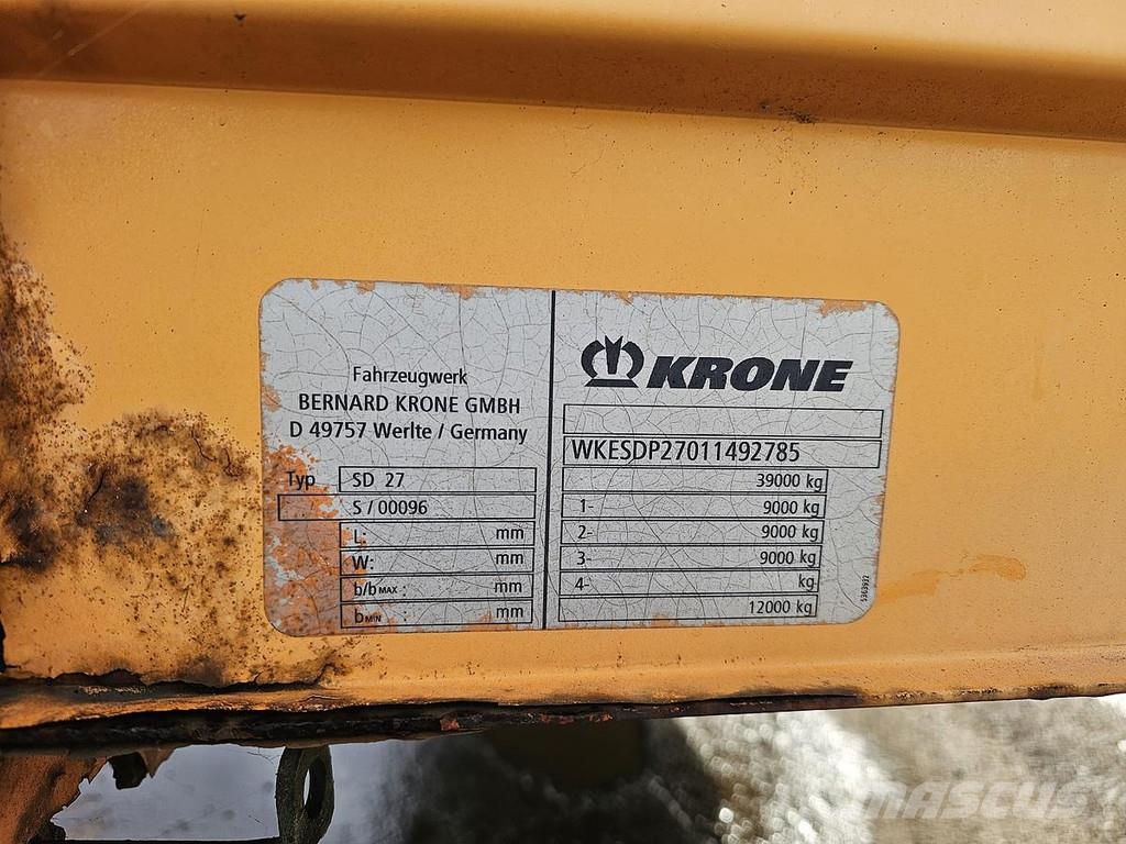 Krone SD 27 MEGA/ BPW DISC. Autres semi remorques