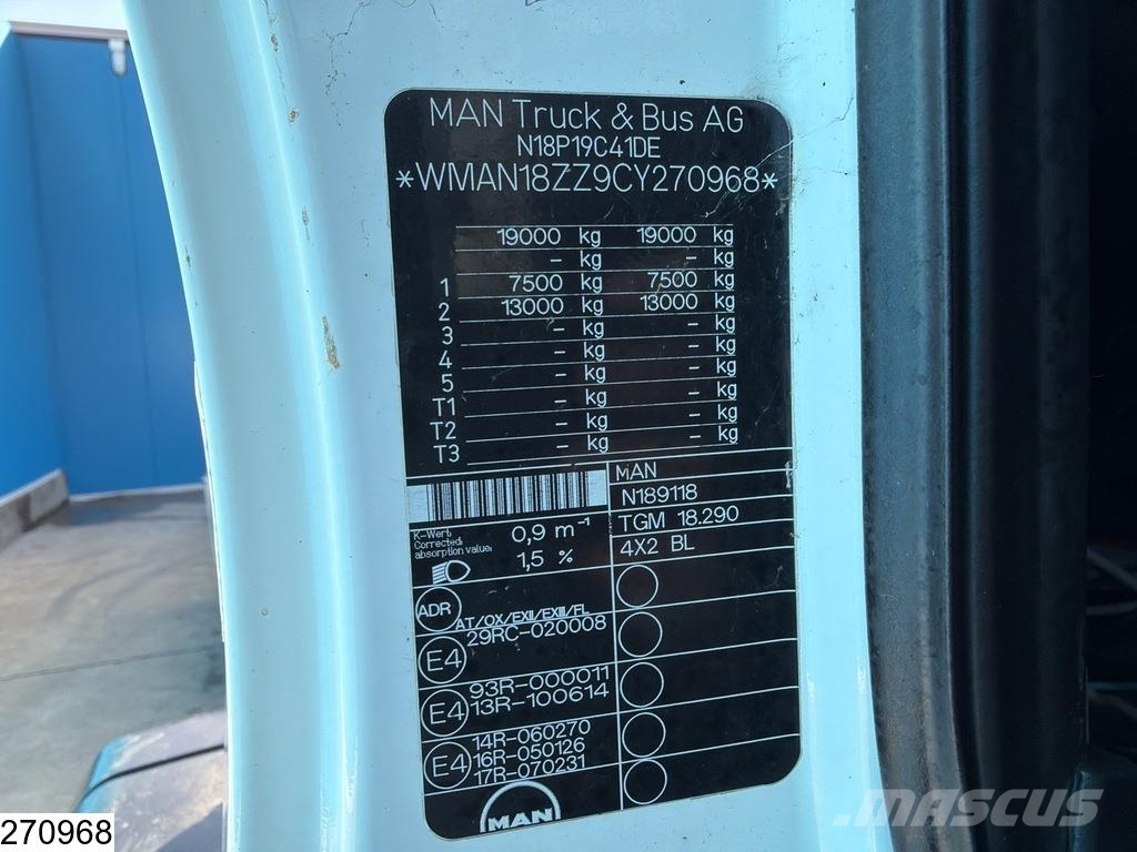 MAN TGM 18 290 EURO 5, PTO Camiones con chasís y cabina