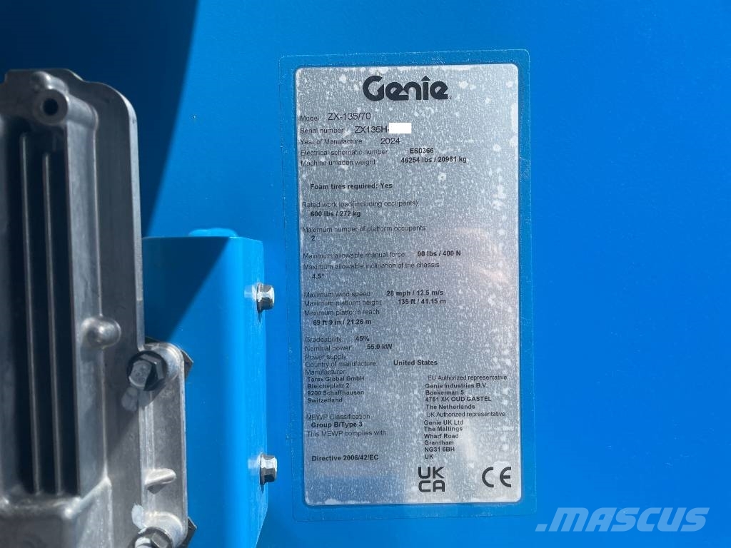 Genie ZX 135/70, 43m articulating boom lift,Gelenk,cherr, 2024
