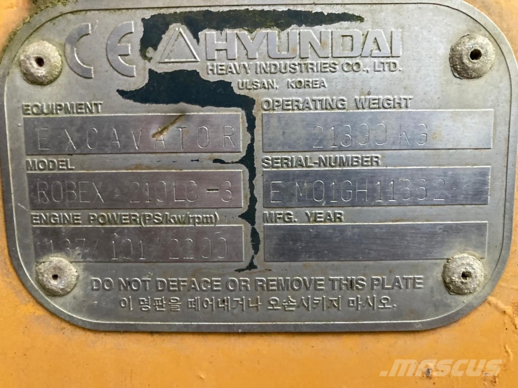 Hyundai Robex 210 LC-3 Excavadoras sobre orugas