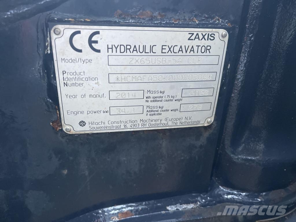 Hitachi ZX65 Mini ekskavatori < 7 t