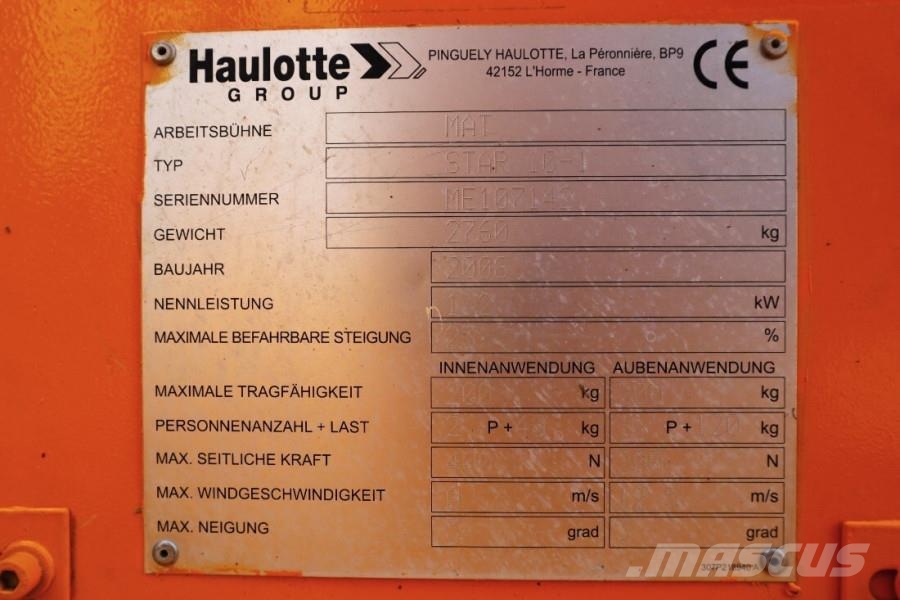 Haulotte Star 10AC As- Is, Electric, 10m Working Height, 3m Kuukulkijat