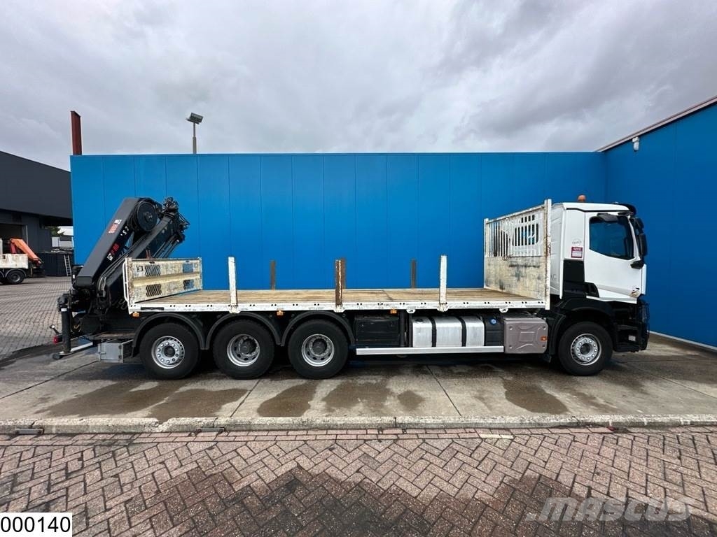 Renault C 430 8X4, EURO 6, HIAB, Remote Flatbed kamyonlar