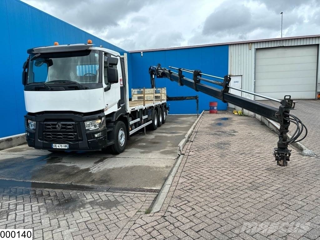 Renault C 430 8X4, EURO 6, HIAB, Remote Flatbed kamyonlar
