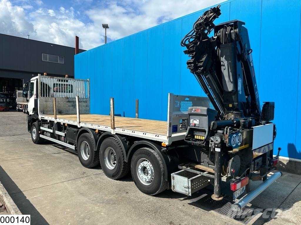 Renault C 430 8X4, EURO 6, HIAB, Remote Flatbed kamyonlar