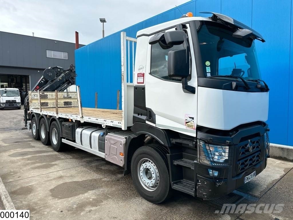 Renault C 430 8X4, EURO 6, HIAB, Remote Flatbed kamyonlar