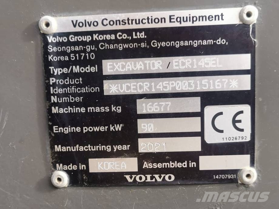 Volvo ECR 145 EL Telakaivukoneet
