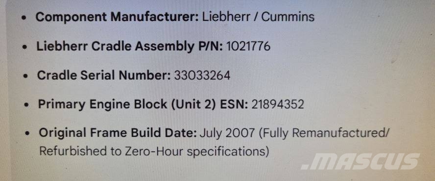 Cummins QSB6.7 / Leibheer cradle Cummins QSB6.7/Leibheer cradle Moottorit