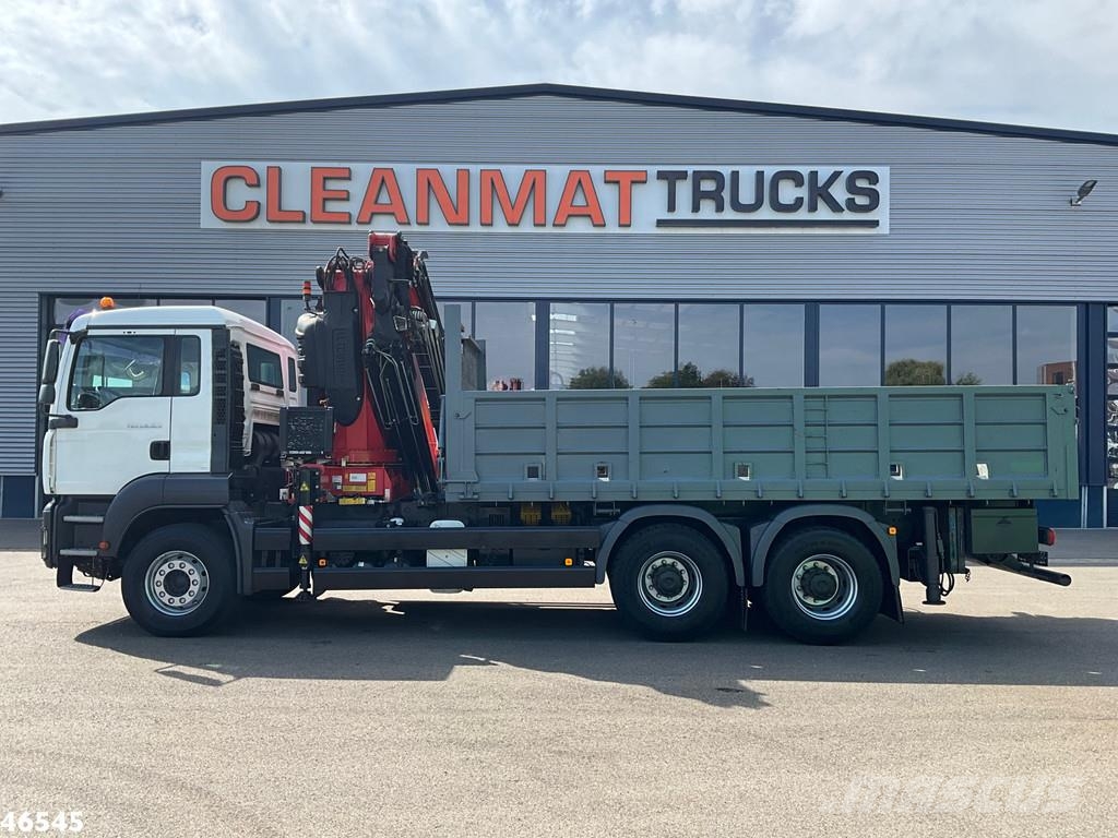 MAN TGA 26.320 6x4 Full Steel Manual Fassi 45 Tonmeter Platte bakwagens