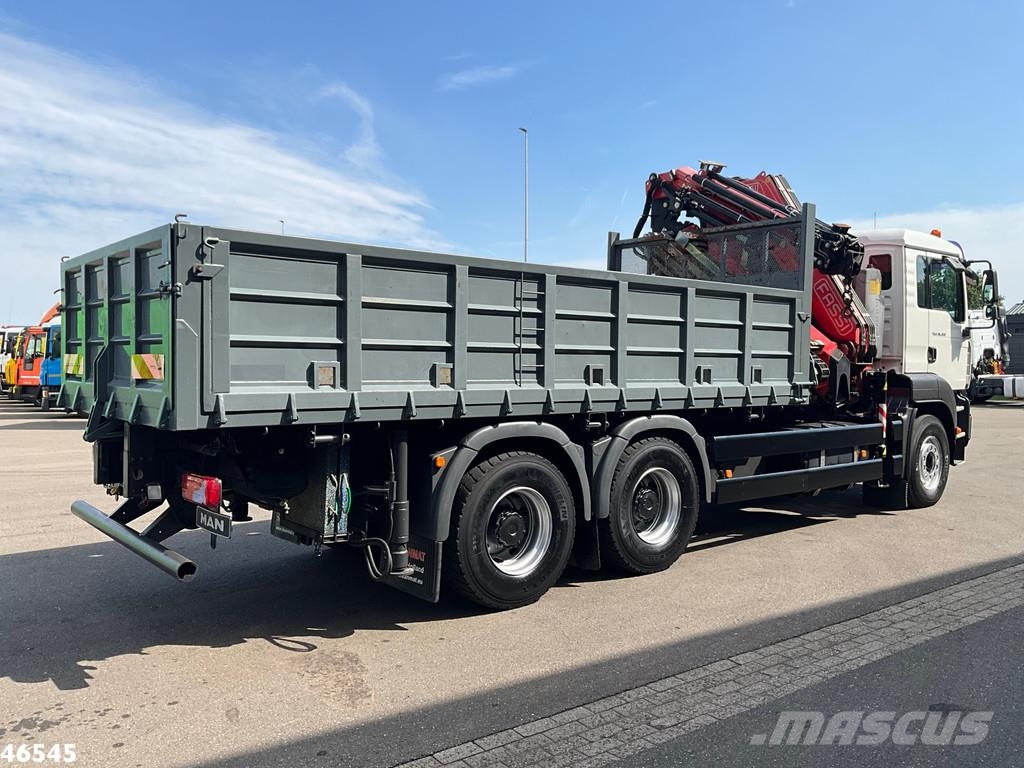 MAN TGA 26.320 6x4 Full Steel Manual Fassi 45 Tonmeter Platte bakwagens