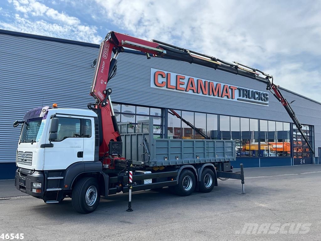 MAN TGA 26.320 6x4 Full Steel Manual Fassi 45 Tonmeter Platte bakwagens