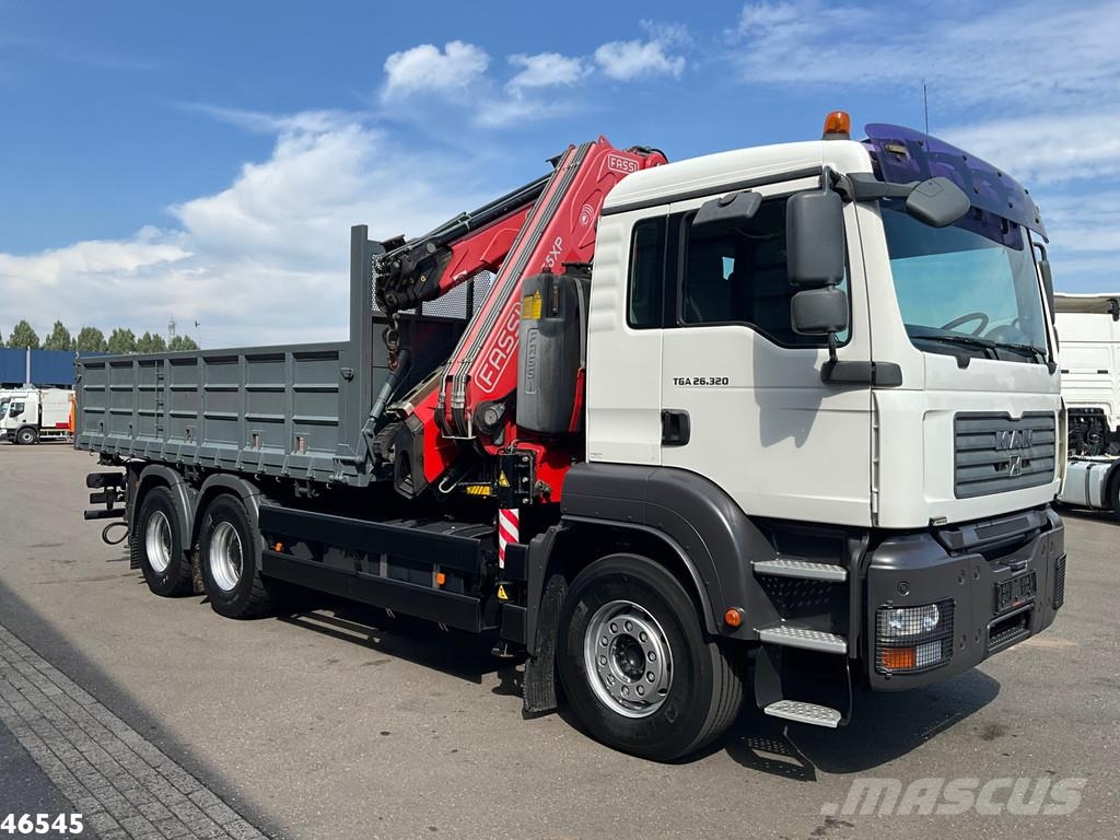 MAN TGA 26.320 6x4 Full Steel Manual Fassi 45 Tonmeter Platte bakwagens