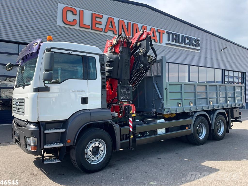 MAN TGA 26.320 6x4 Full Steel Manual Fassi 45 Tonmeter Platte bakwagens