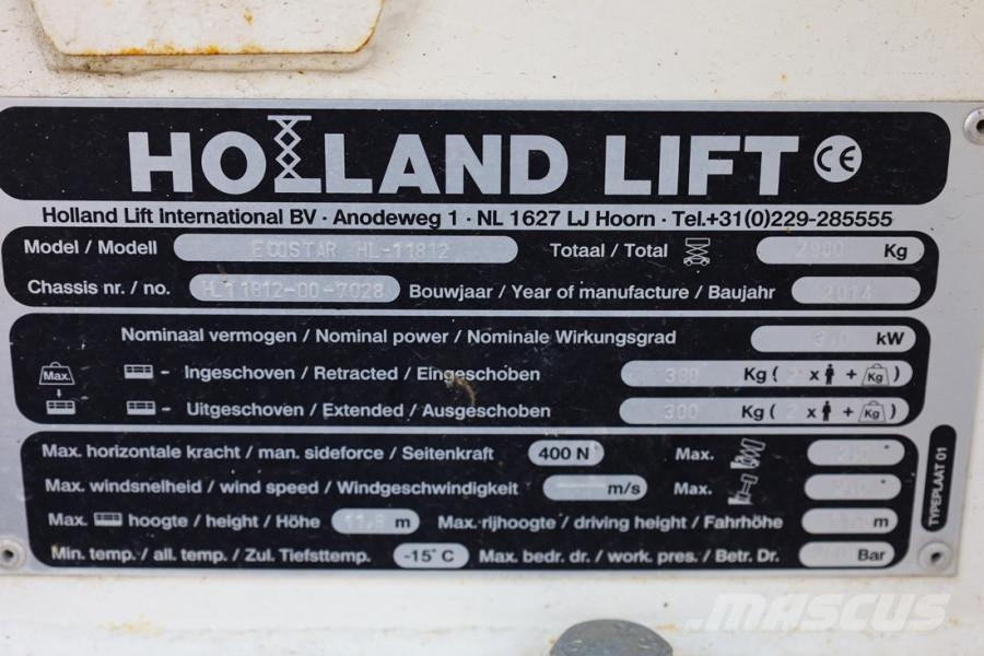 Holland Lift Ecostar HL-11812 Electric, 14m Working Height, 300 Elevadores de tesoura