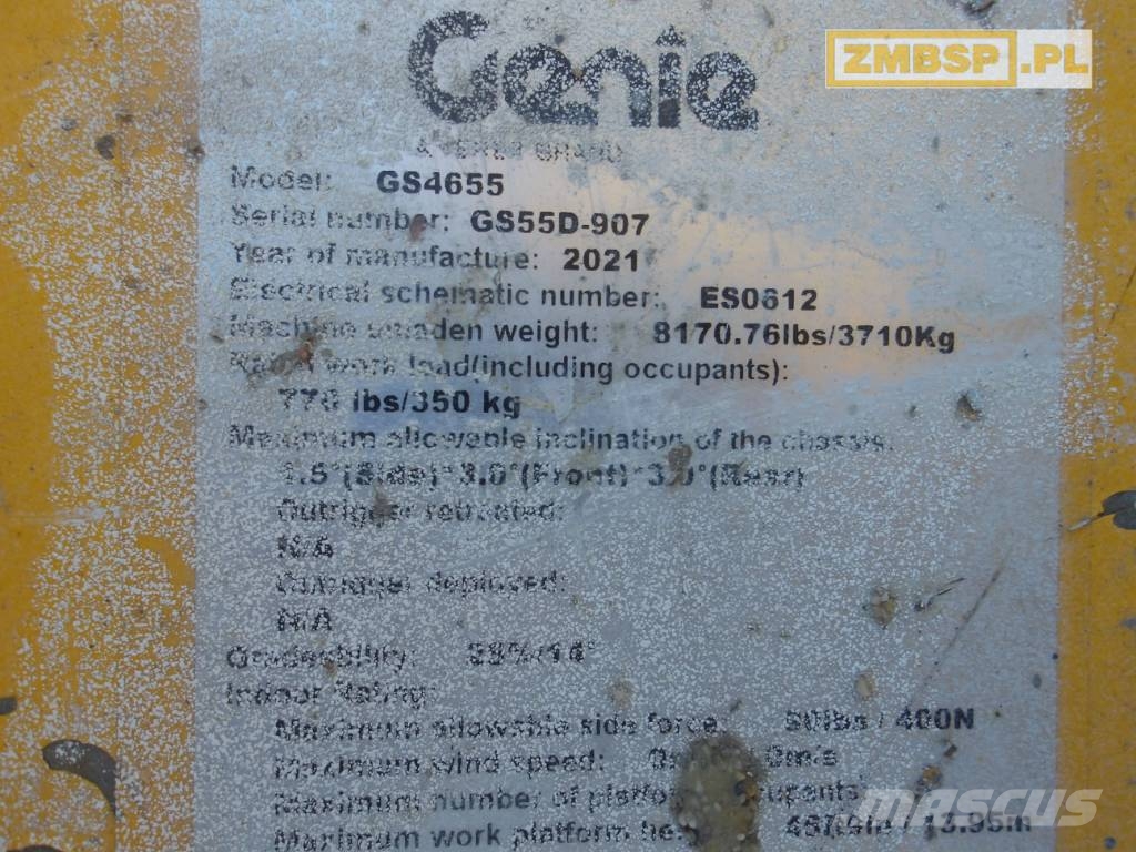 Genie GS 4655 Šķerveida pacēlāji