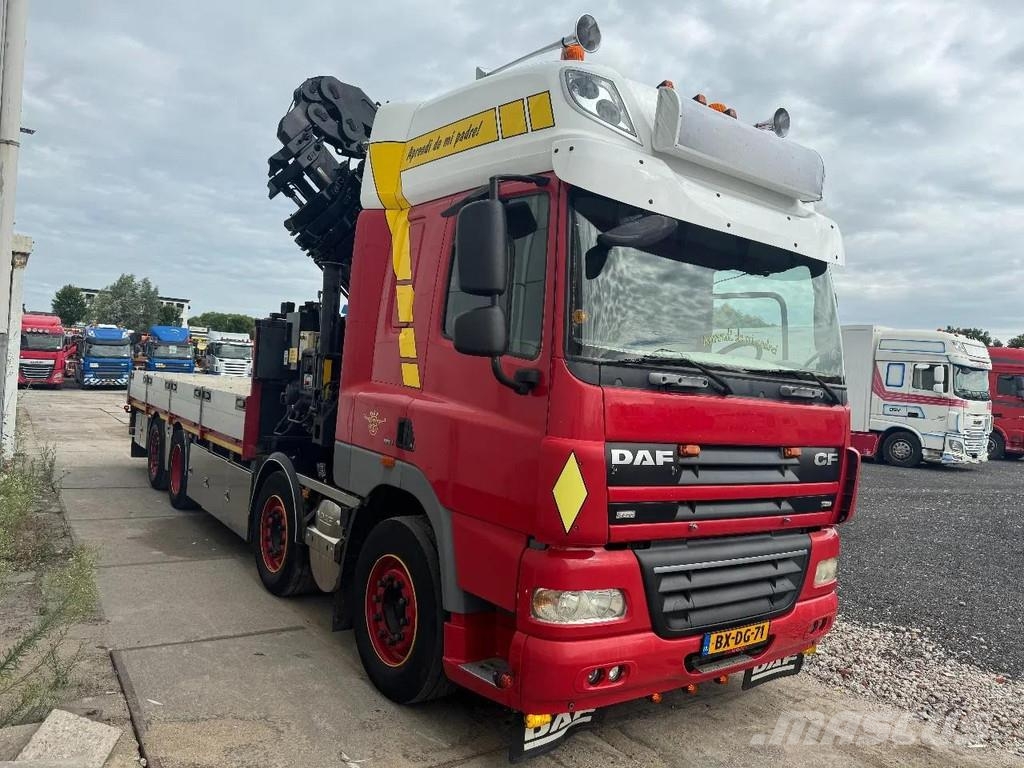 DAF CF 85.460 8X2 HIAB 477E-7 + JIB 75X + REMOTE CONTR 平板式/側卸式卡車