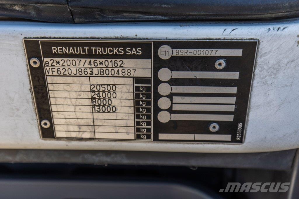 Renault D19.280 DXI +PALFINGER 14 T/m 篷布卡車