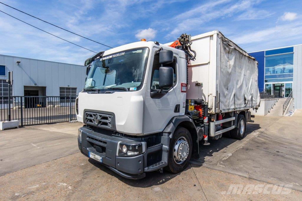 Renault D19.280 DXI +PALFINGER 14 T/m 篷布卡車