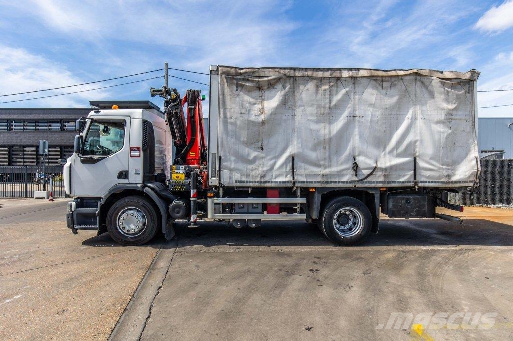 Renault D19.280 DXI +PALFINGER 14 T/m 篷布卡車