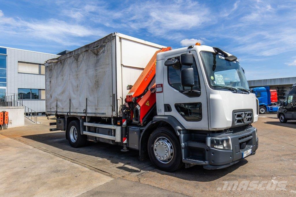 Renault D19.280 DXI +PALFINGER 14 T/m 篷布卡車