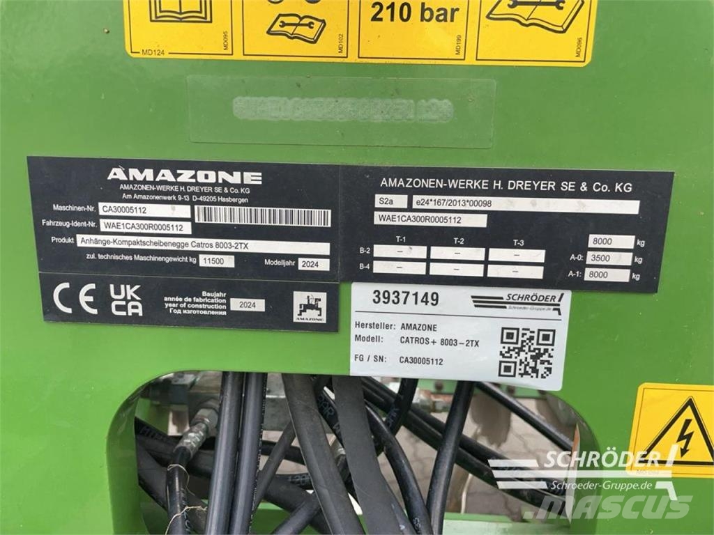 Amazone CATROS+ 8003-2TX Gradas de discos