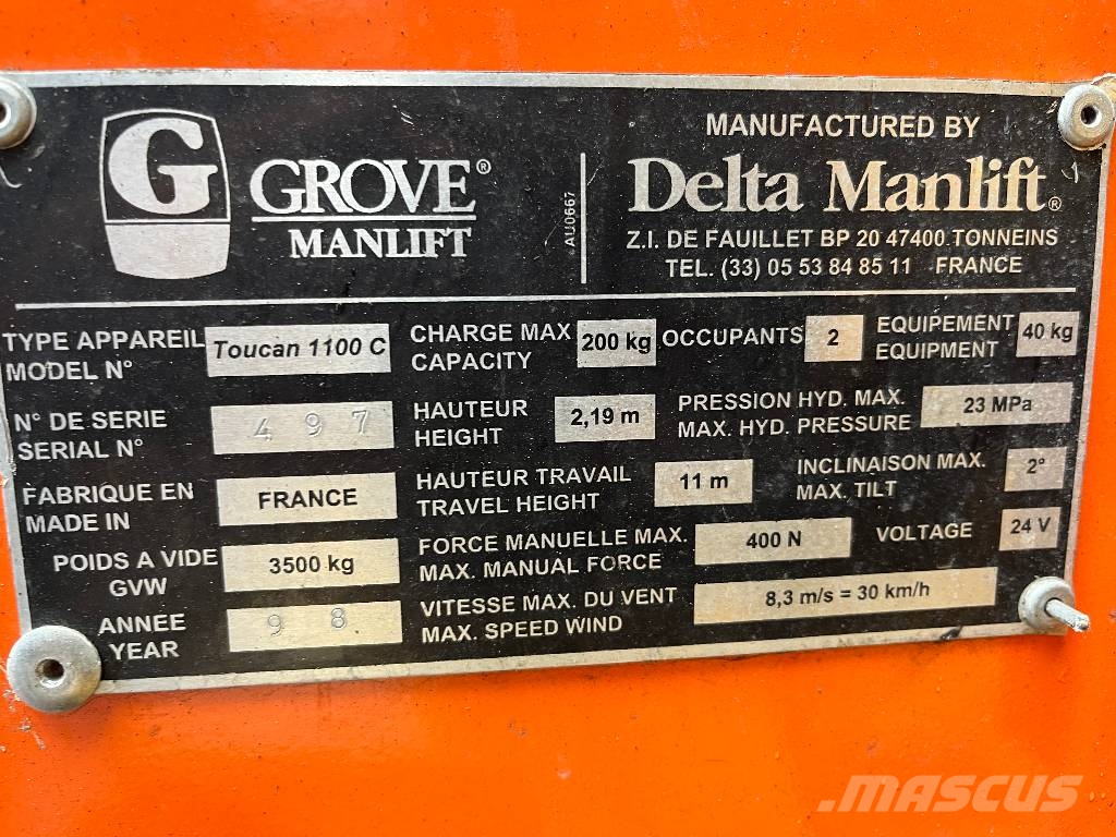 Grove TOUCAN 1100C    V-4140 EO Вертикальні щоглові підйомники