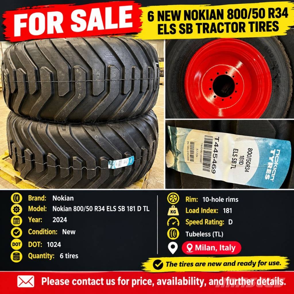 Nokian 800/50 R34 ELS SB 181 D TL Neumáticos, ruedas y llantas