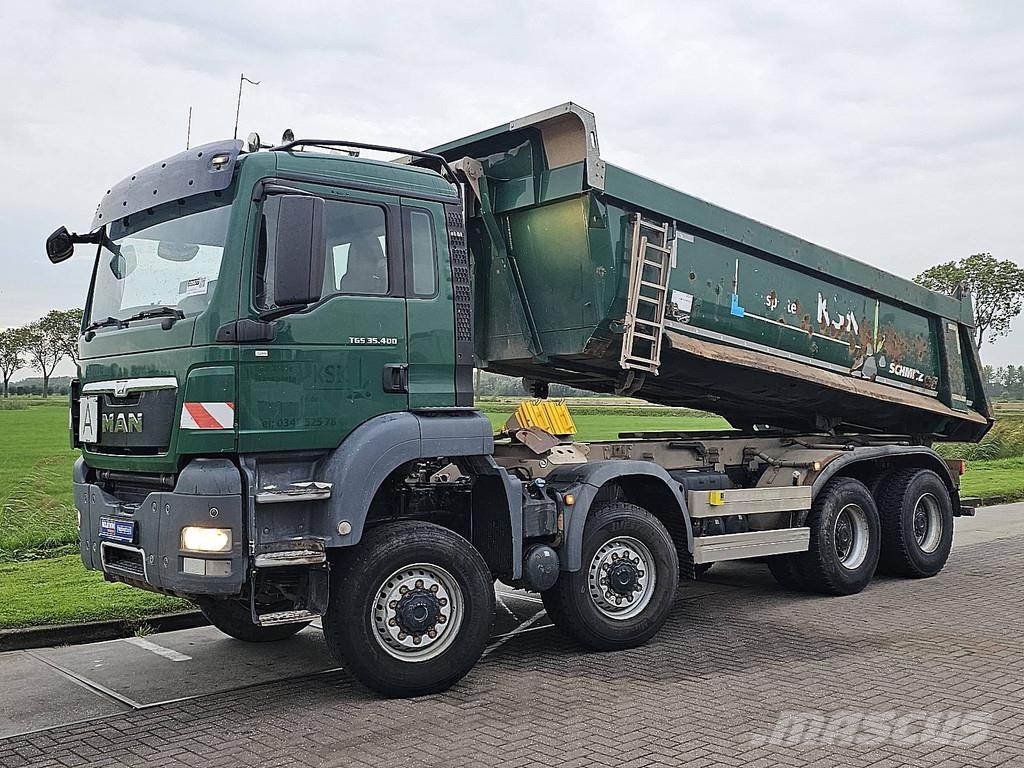 MAN 35.400 TGS Schmitz Mulde 8x6 Lastbiler med tip