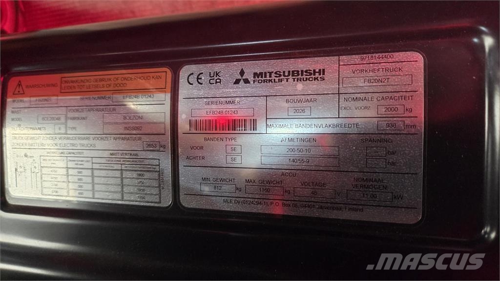 Mitsubishi FB20N2T 2026 El gaffeltrucks