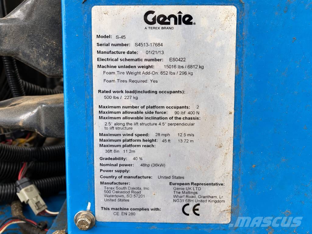 Genie S-45 | 2013 رافعات سلة تلسكوبية