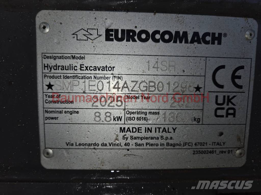 Eurocomach 14SR DEMO BJ 2025 270h Minibagger < 7t
