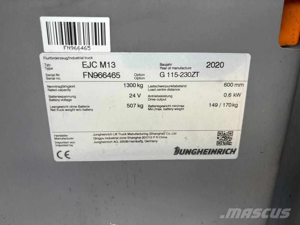Jungheinrich EJC M13 Stapelaar 핸드파레트 트럭