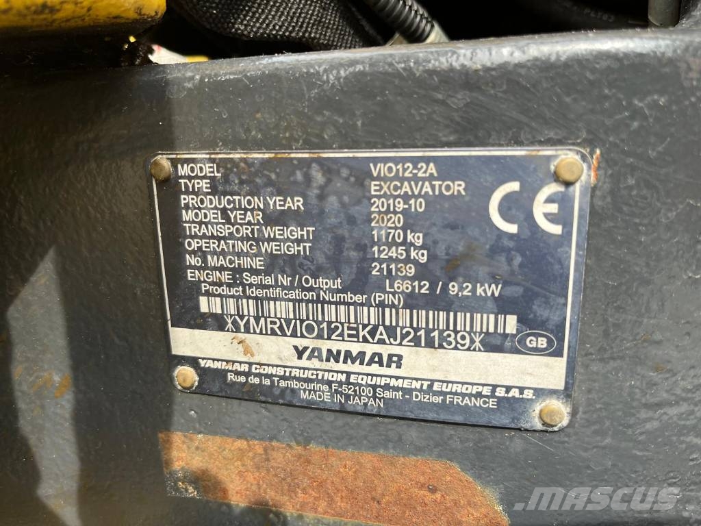 Yanmar met 590 uur! Vio 12-2 Mini bagri <7t