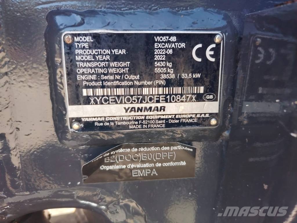 Yanmar Vio 57-6B Miniekskavaatorid < 7 t