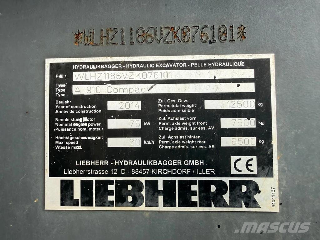 Liebherr A910 Compact | A/C Excavadoras de ruedas