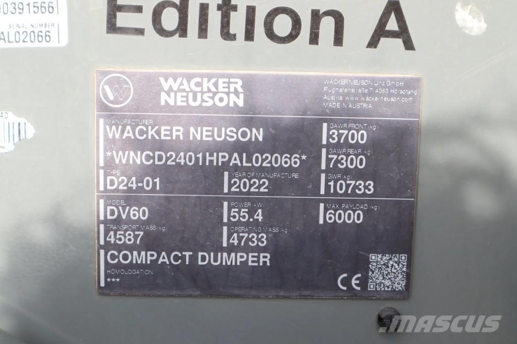 Wacker Neuson DV 60 DV60 | DUAL VIEW | ROTATING | AIRCO | CENTRA Mini pašizgāzēji
