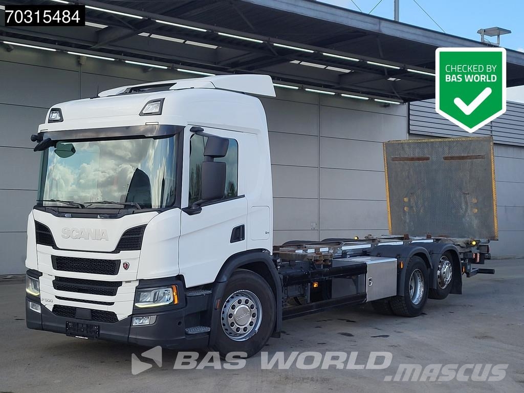 Scania P500 P 6X2 2500kg Ladebordwand Lift+steering axle ケーブルリフト着脱式トラック