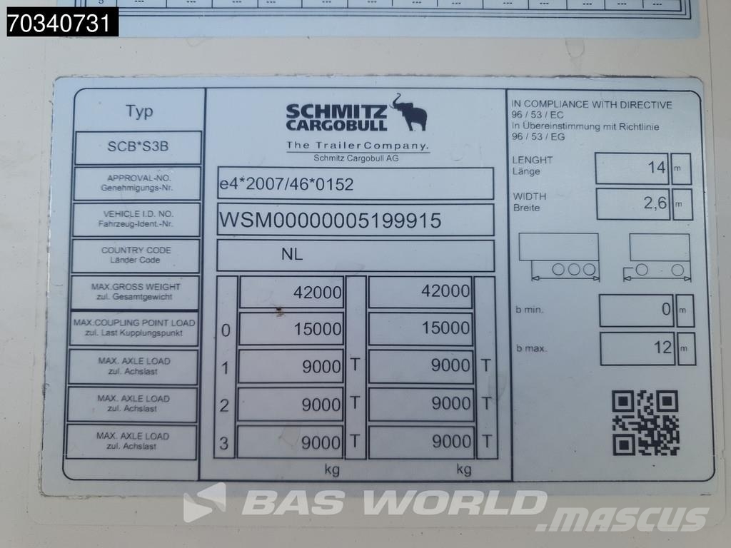 Schmitz Cargobull SCB*S3B 3 axles Bi-temp Doppelstock Lift Axle TUV نصف مقطورات بدرجة حرارة قابلة للضبط