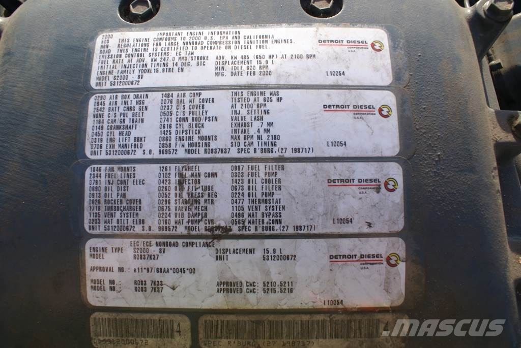 Detroit Diesel MTU DETROIT DIESEL 8V-S2000 NEW 发动机