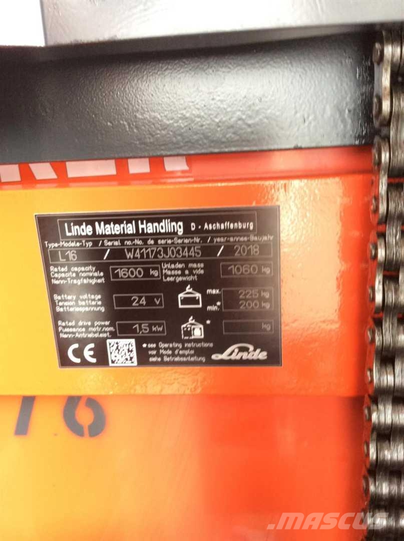 Linde L16I Rankiniai vėžimėliai