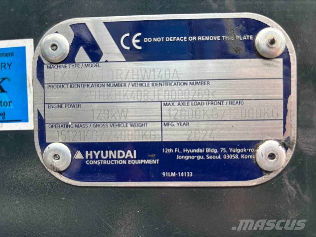 Hyundai HW 140 A 旋轉式挖土機/掘鑿機/挖掘機