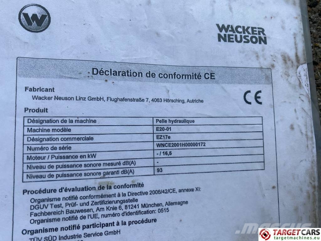 Wacker Neuson EZ17e Electric Lithium-Ion Tracked Excavator حفارات صغيرة أقل من 7 طن (حفارات صغيرة)