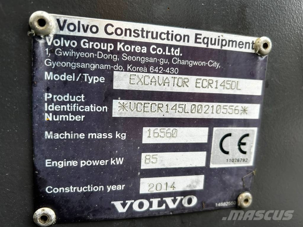 Volvo ECR 145 D / Myyty, Sold Εκσκαφείς με ερπύστριες