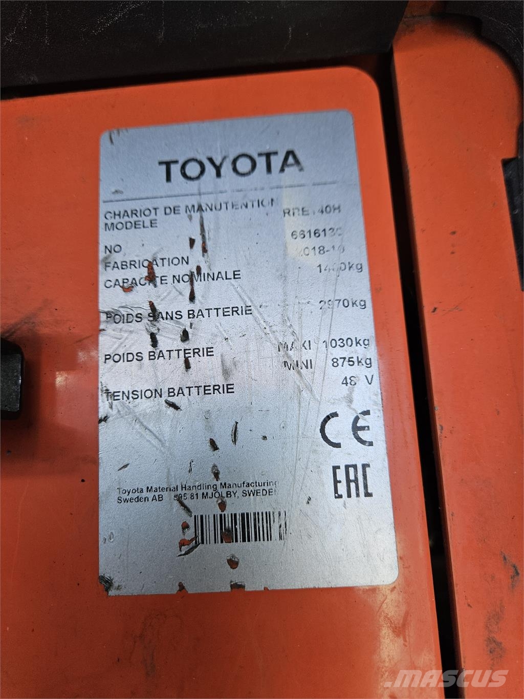 Toyota RRE140H شاحنة مناولة
