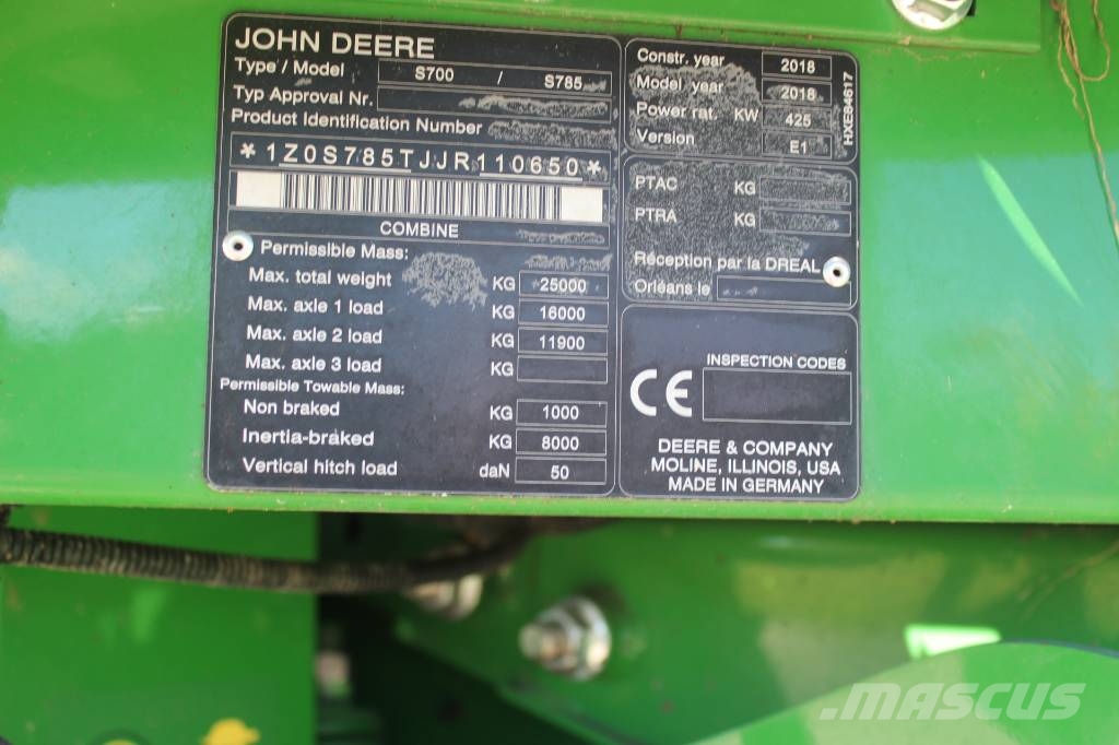 John Deere S 785i Cosechadoras combinadas