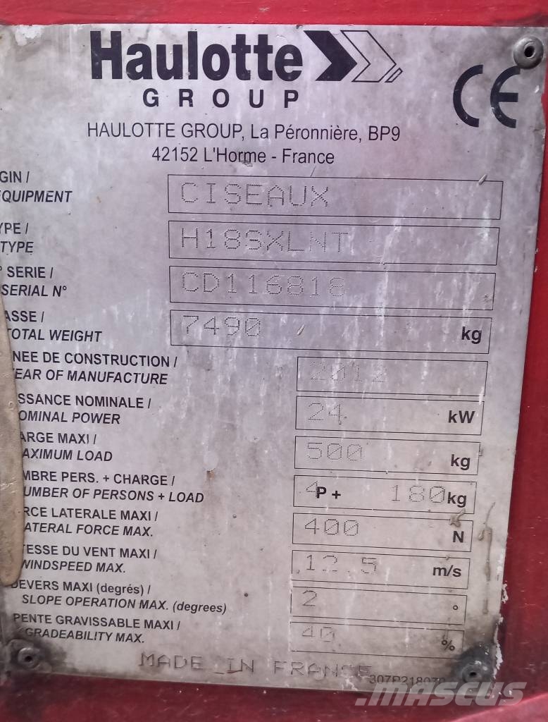 Haulotte H18SXL Škarjaste dvižne ploščadi