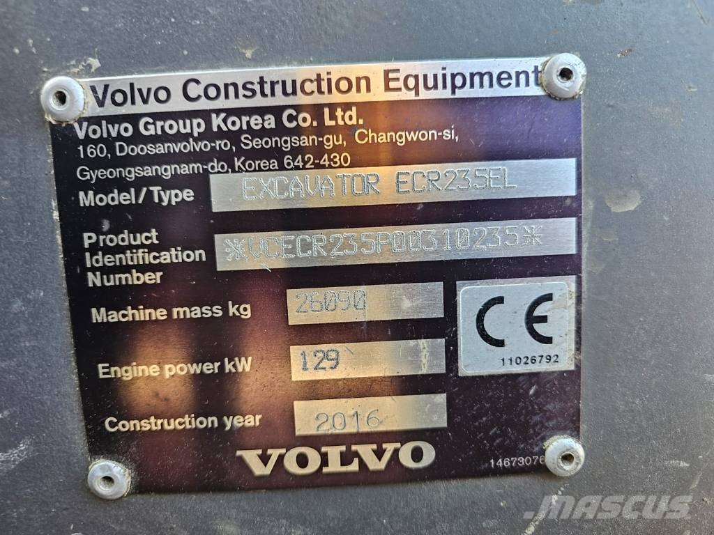 Volvo ECR235EL Bageri guseničari