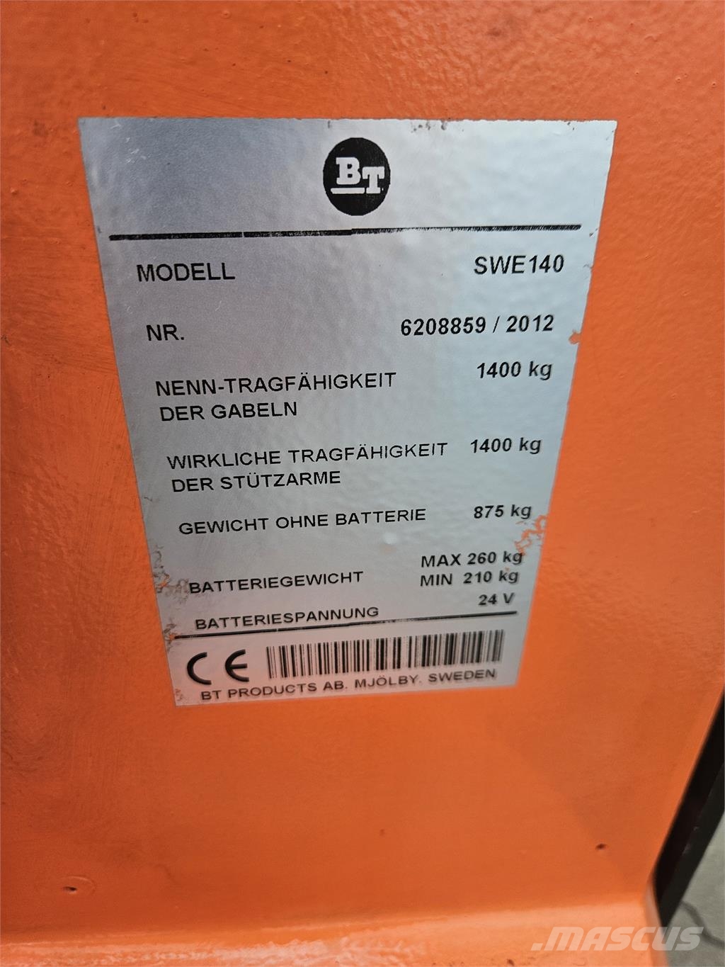 BT SWE 140 Ajettavat pinoamisvaunut