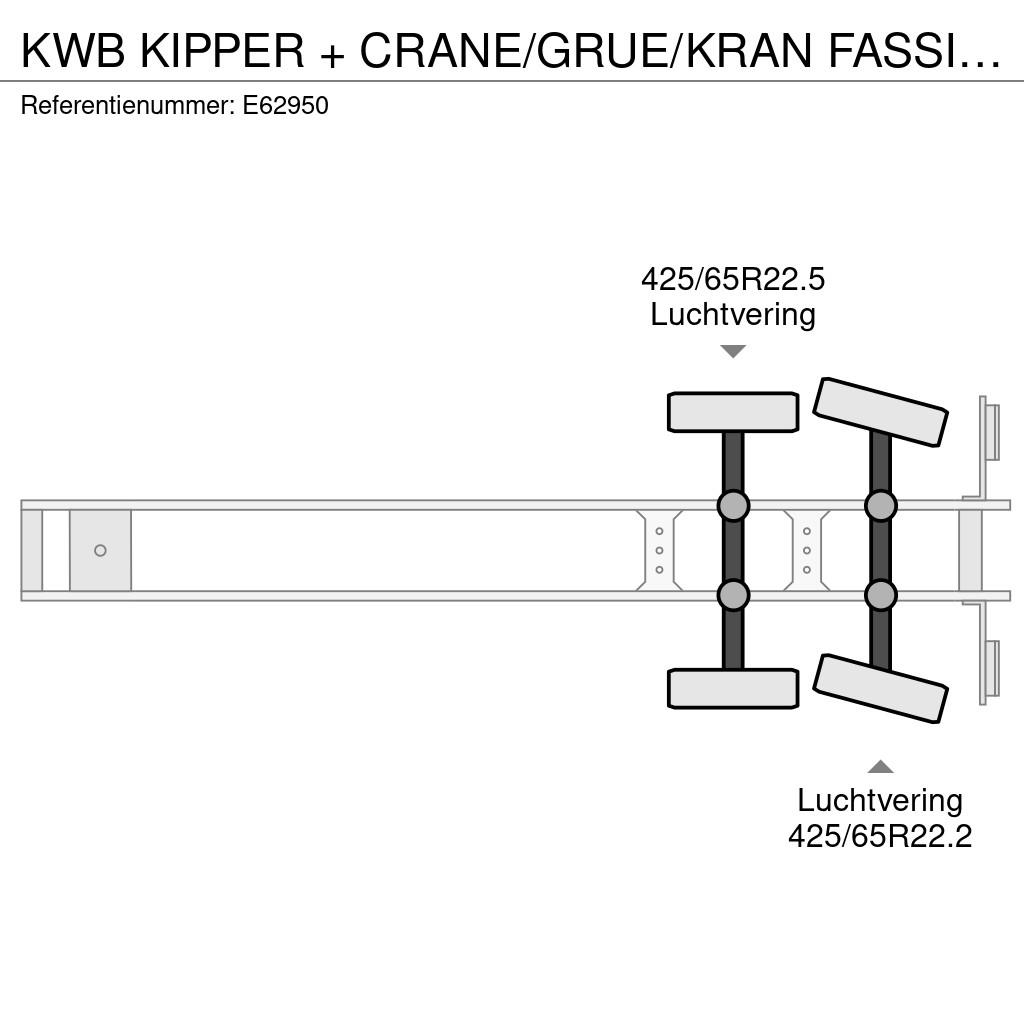  Kwb KIPPER + CRANE/GRUE/KRAN FASSI F245A/5X Andere Auflieger