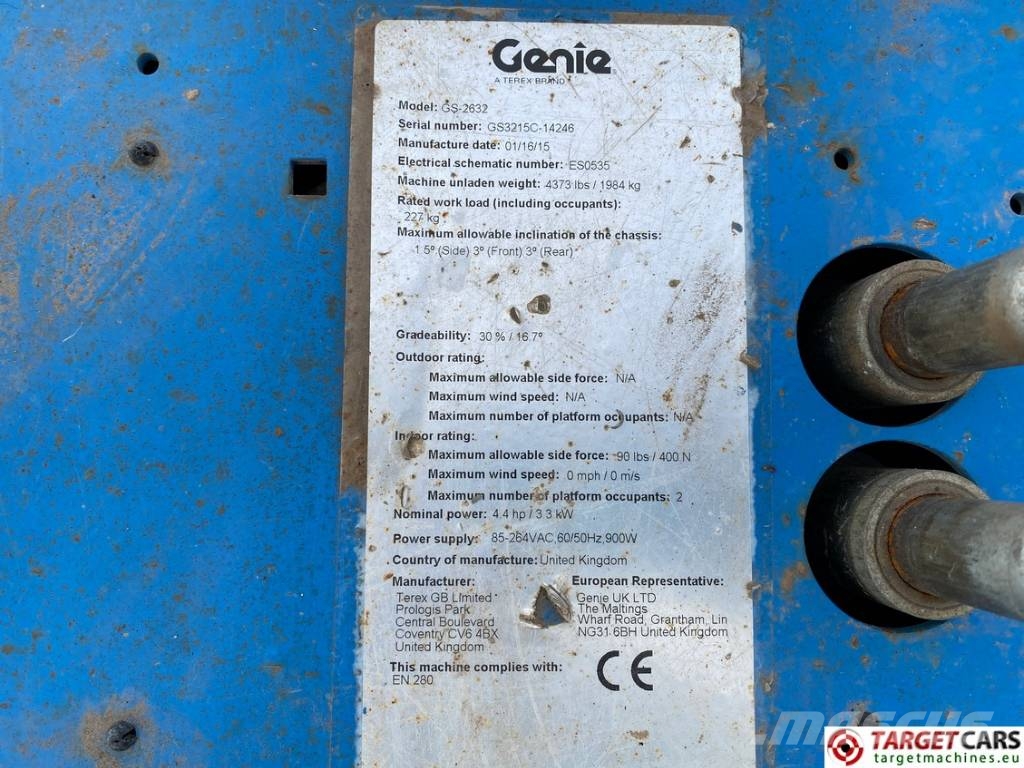 Genie GS-2632 Electric Scissor Work Lift 992cm Saxlifte